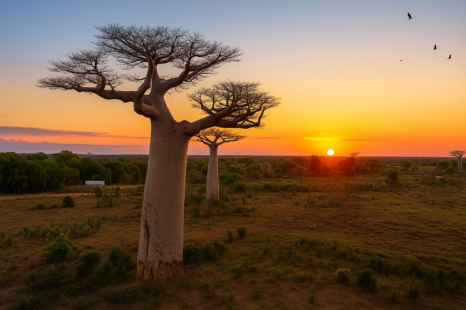 Coucher de soleil Baobab Madagascar